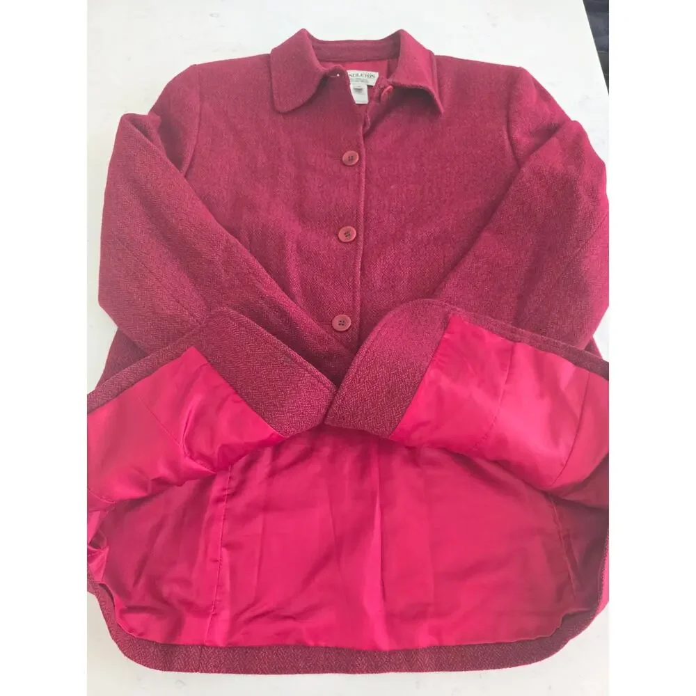 Pendleton Women’s Red Wool Blazer Jacket Size 12 Button Front Lined Vintage‎